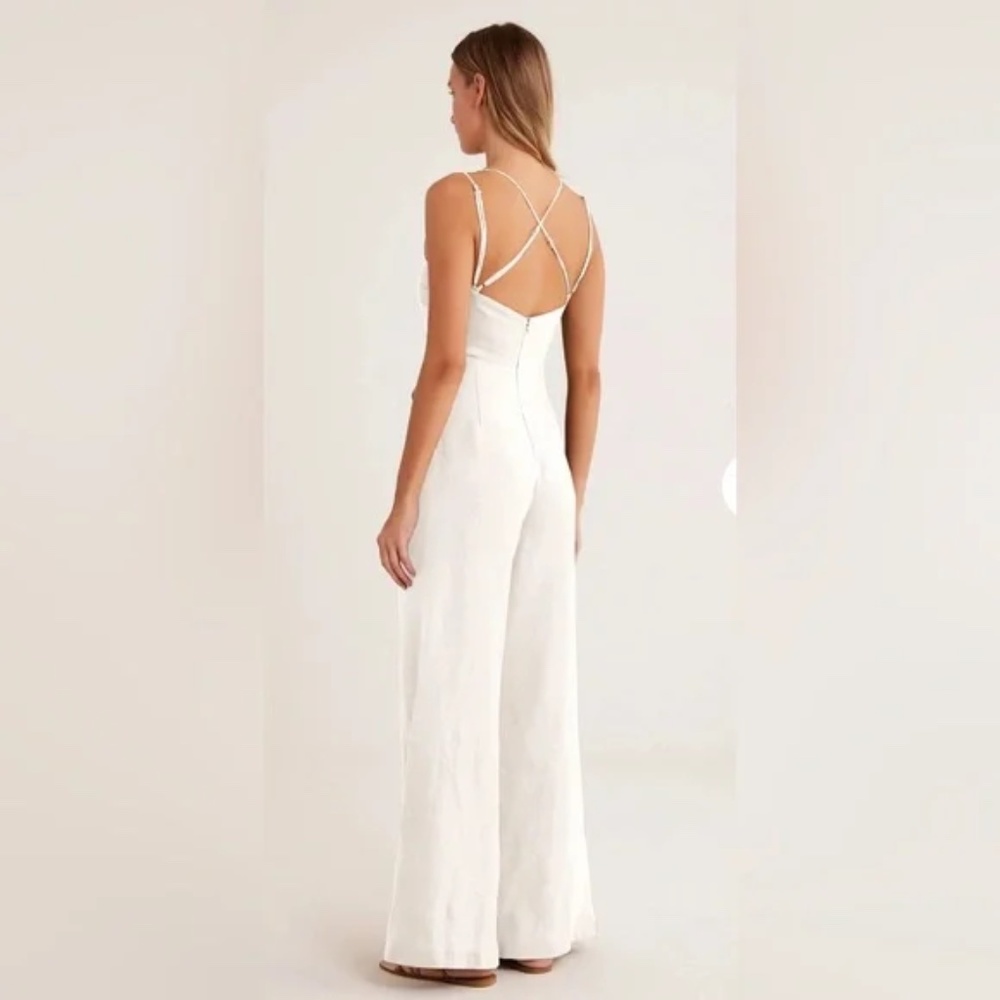 Rumer Byron Linen Jumpsuit In White size M NWOT - Picture 6 of 15